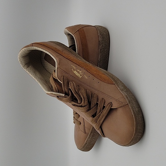 Puma size 11 Walt "Clyde" Frazier Tan Shoes - Picture 1 of 10